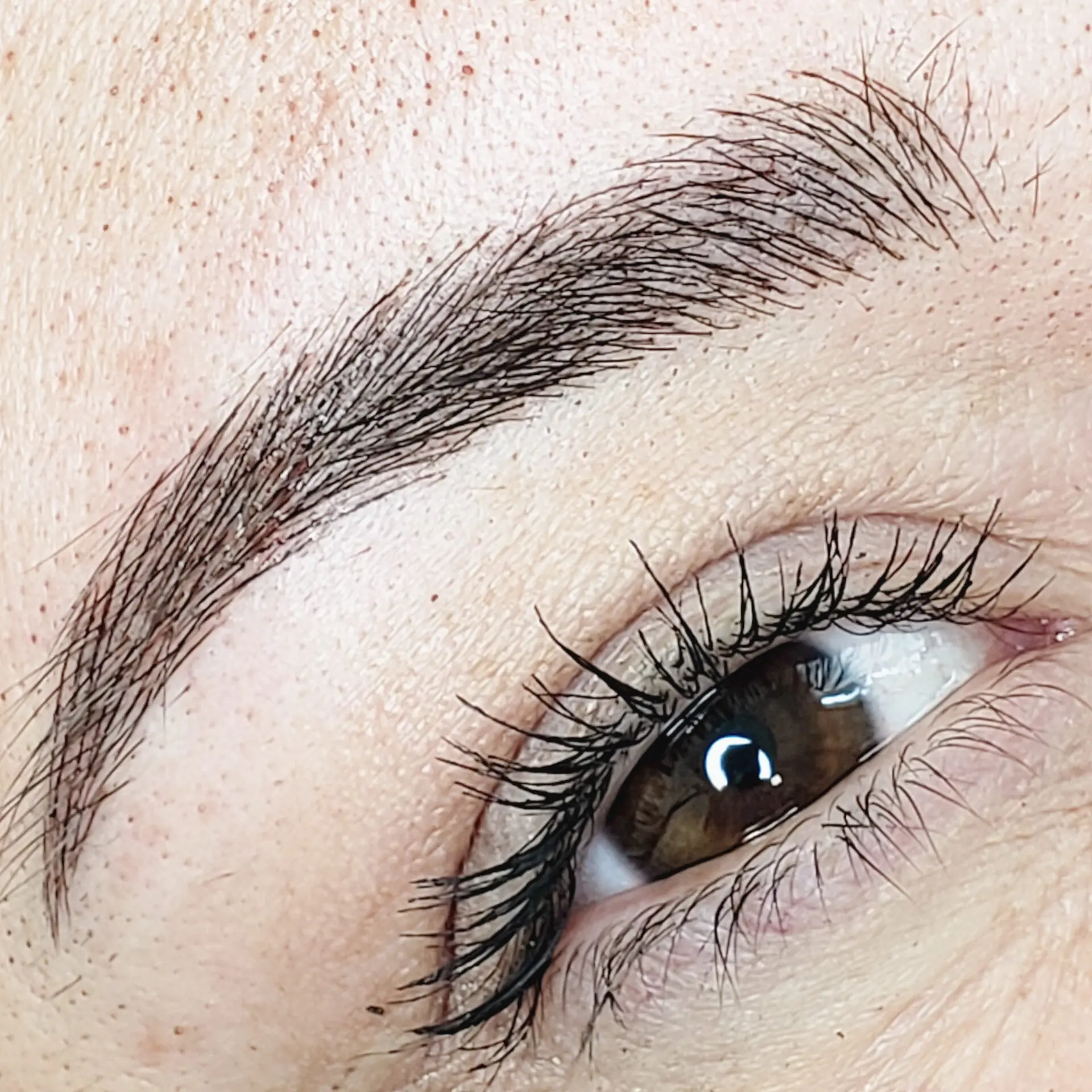 Healed brow result close up
