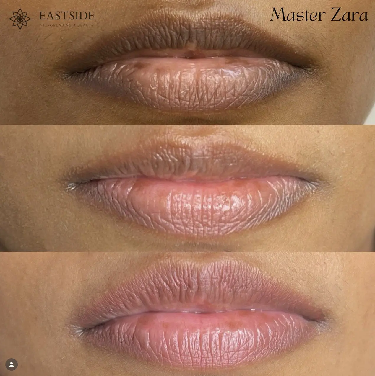 Lip blushing result at Eastside Microblading