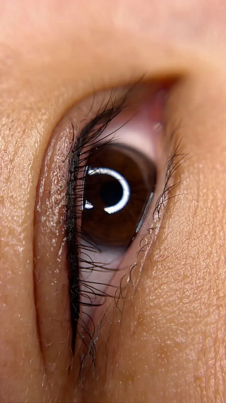 Close view of a permanent eyeliner result